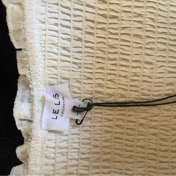 NWTS Le Lis White Boho "Carolina" Mini Dress XS Off The Shoulder - Picture 12 of 13